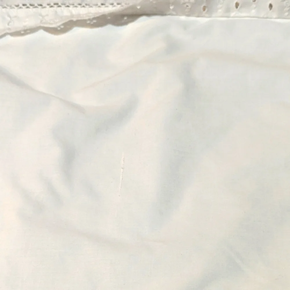 Vintage Wamsutta Pillow Sham King Eyelet Lace Trim Cottagecore Shabby Chic White
